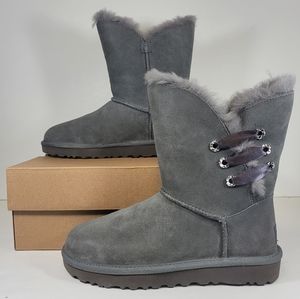 UGG Constantine Genuine Shearling Womens Boots Charcoal Size 6 New 1125811